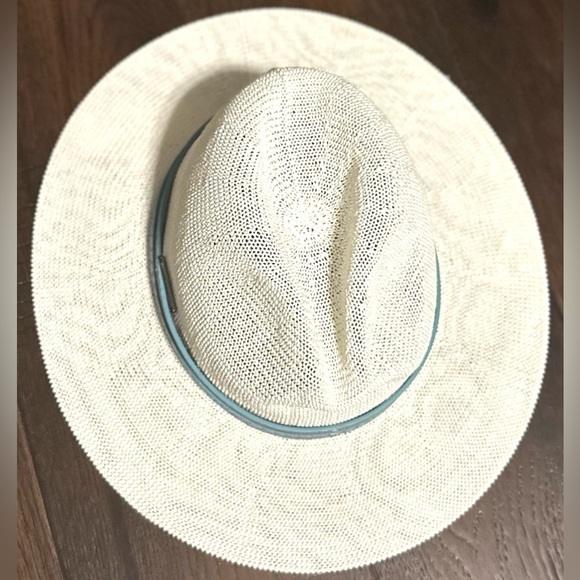 ‼️RARE‼️?VINCE CAMUTO??NWT?Double Buckle Straw Panama Hat in White/Turquoise main image 14